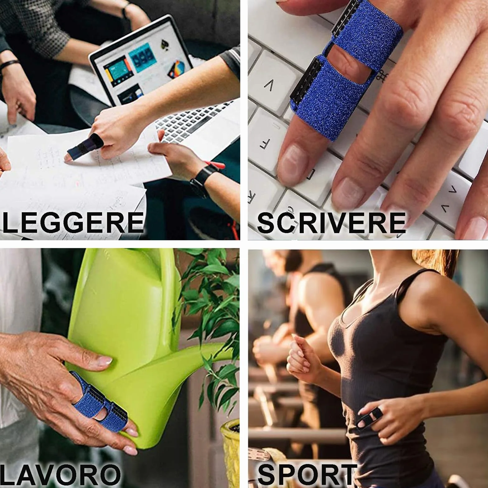 Tutore Dito Regolabile Traspirante con inserto in metallo, 3 Pezzi Stecca Dito Mano