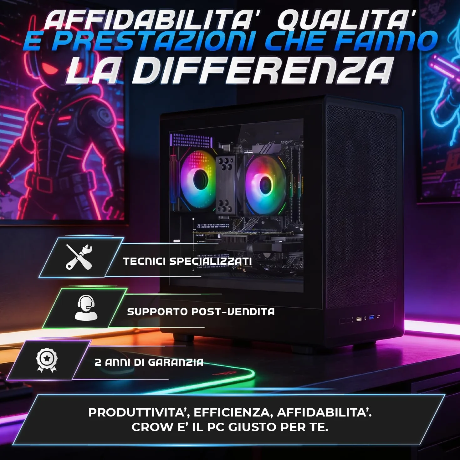 Nuwo PC Gaming Fisso i7 fino a 4GHz | 32GB RAM | SSD 1TB | GTX 1050 Ti 4GB | Windows 11 Pro Preinstallato | Computer Desktop Gaming | WiFi Ready | Crow