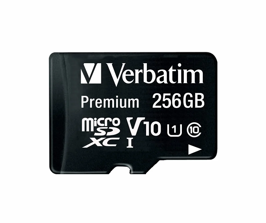 Verbatim Scheda di memoria microSDXC con adattatore - 256 GB - Velocità di lettura fino a 90 MB/s - scrittura minima 10 MB/s - Nero