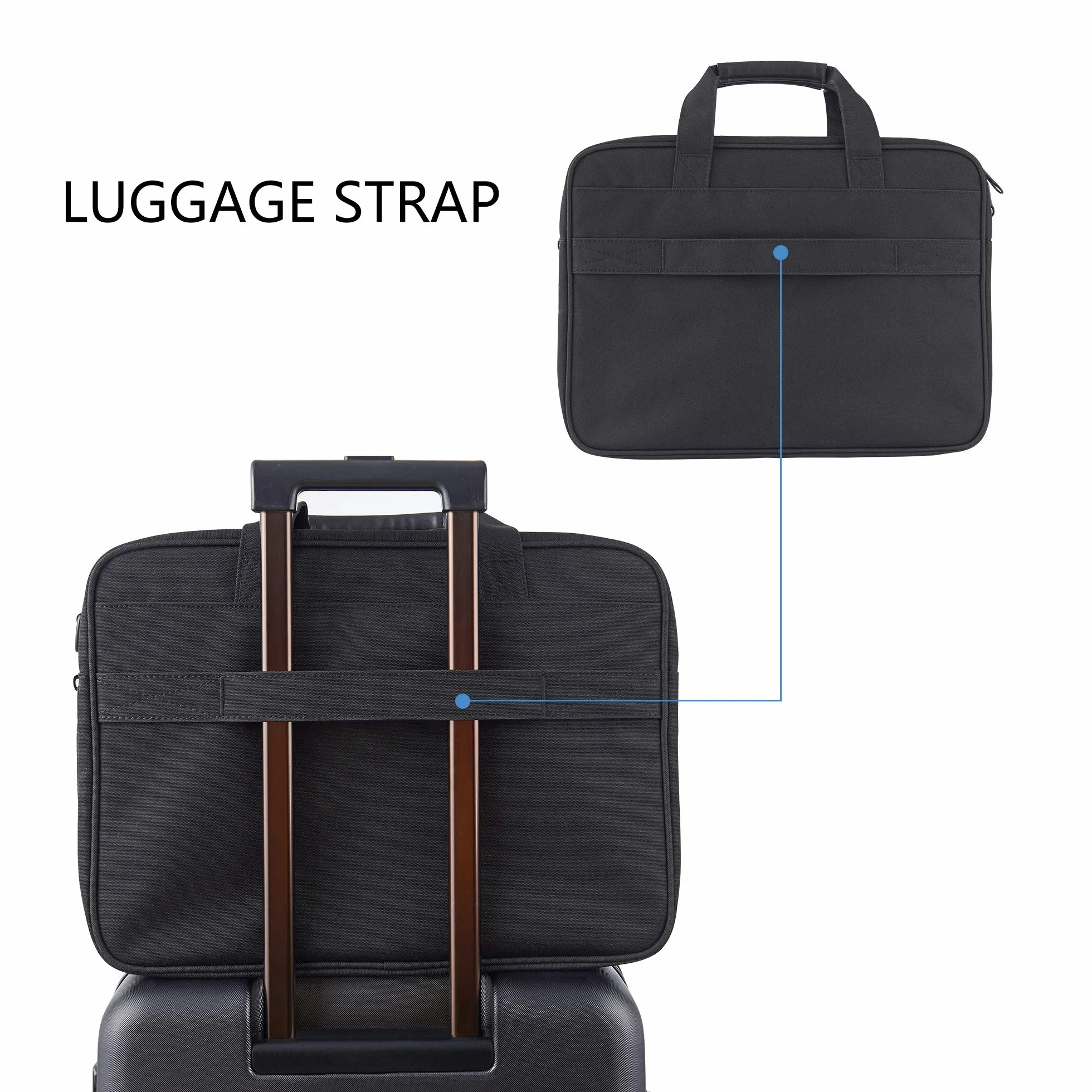 KROSER Borsa del Portatile Cartella Leggera Espandibile Aggiornata da 18" per Laptop 17.3" Borsa da Lavoro Premium Borsa Messenger Idrorepellente con Tasche RFID per Scuola/Viaggio/Donna/Uomo-Nero