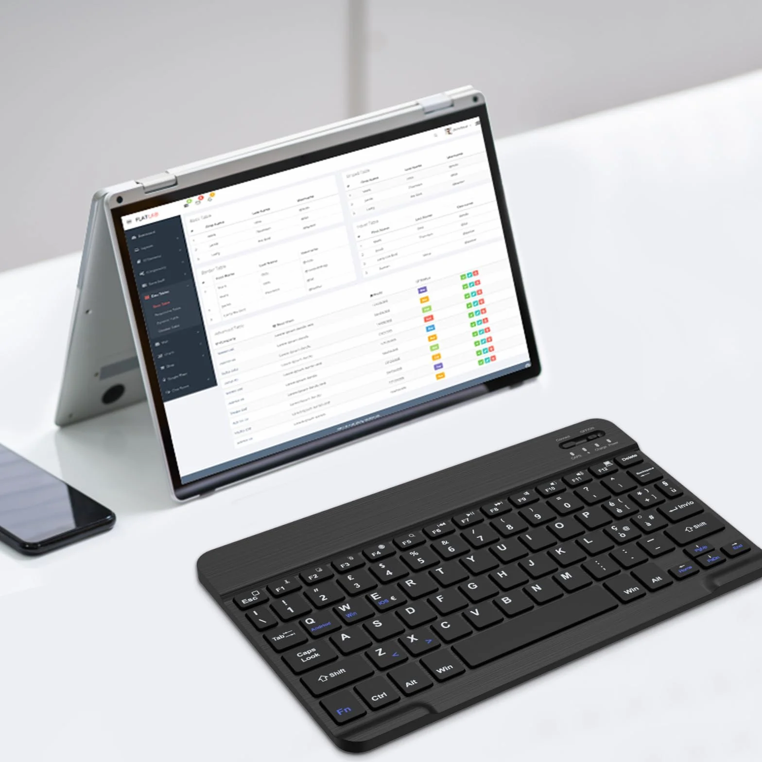 WINCHKING Bluetooth Tastiera per Tablet, Retroilluminata Tastiera wireless ultrasottile, Keyboard sottile e leggera per iPad, Android Samsung Tablet, Xiaomi Redmi Pad, Huawei, Lenovo Teblet, Nero