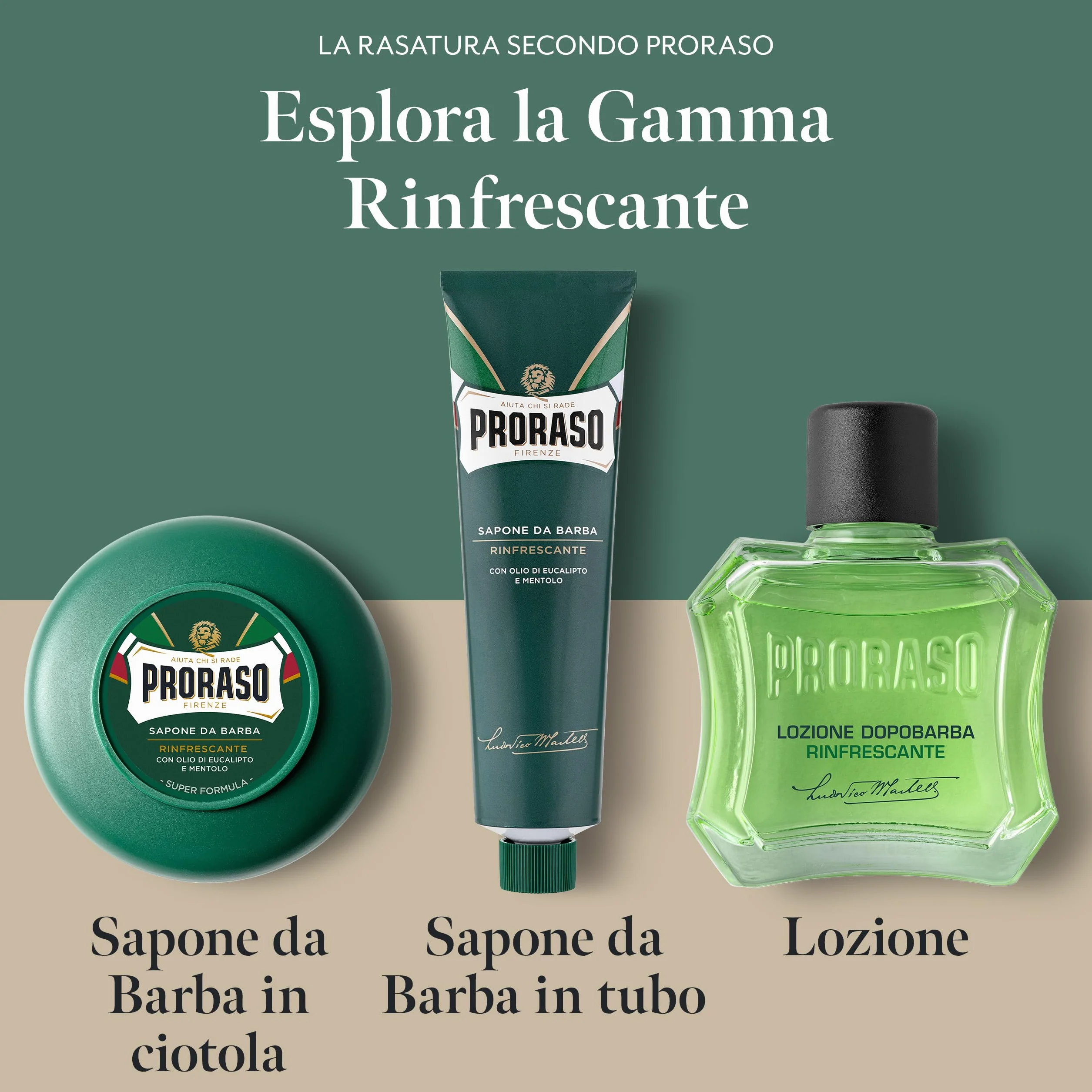 Proraso Lozione Dopobarba Uomo Rinfrescante, 3 x 100ml, Olio di Eucalipto e Mentolo, Made in Italy
