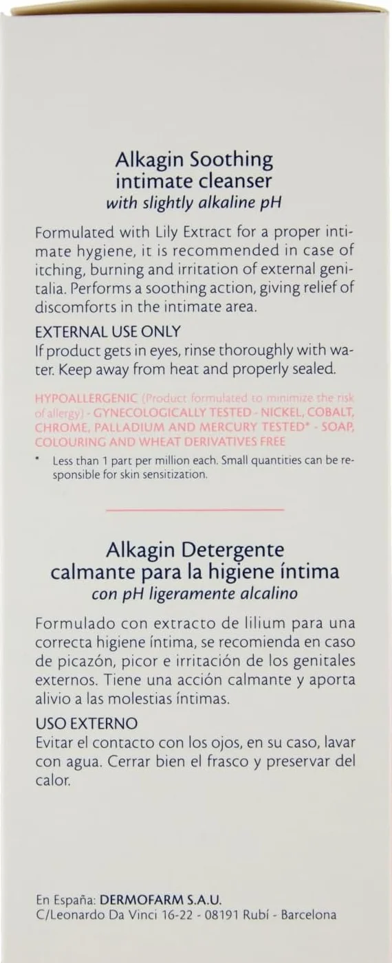 Alkagin Detergente Lenitivo Igiene Intima Malva Tiglio Calendula pH Alcalino 250ml