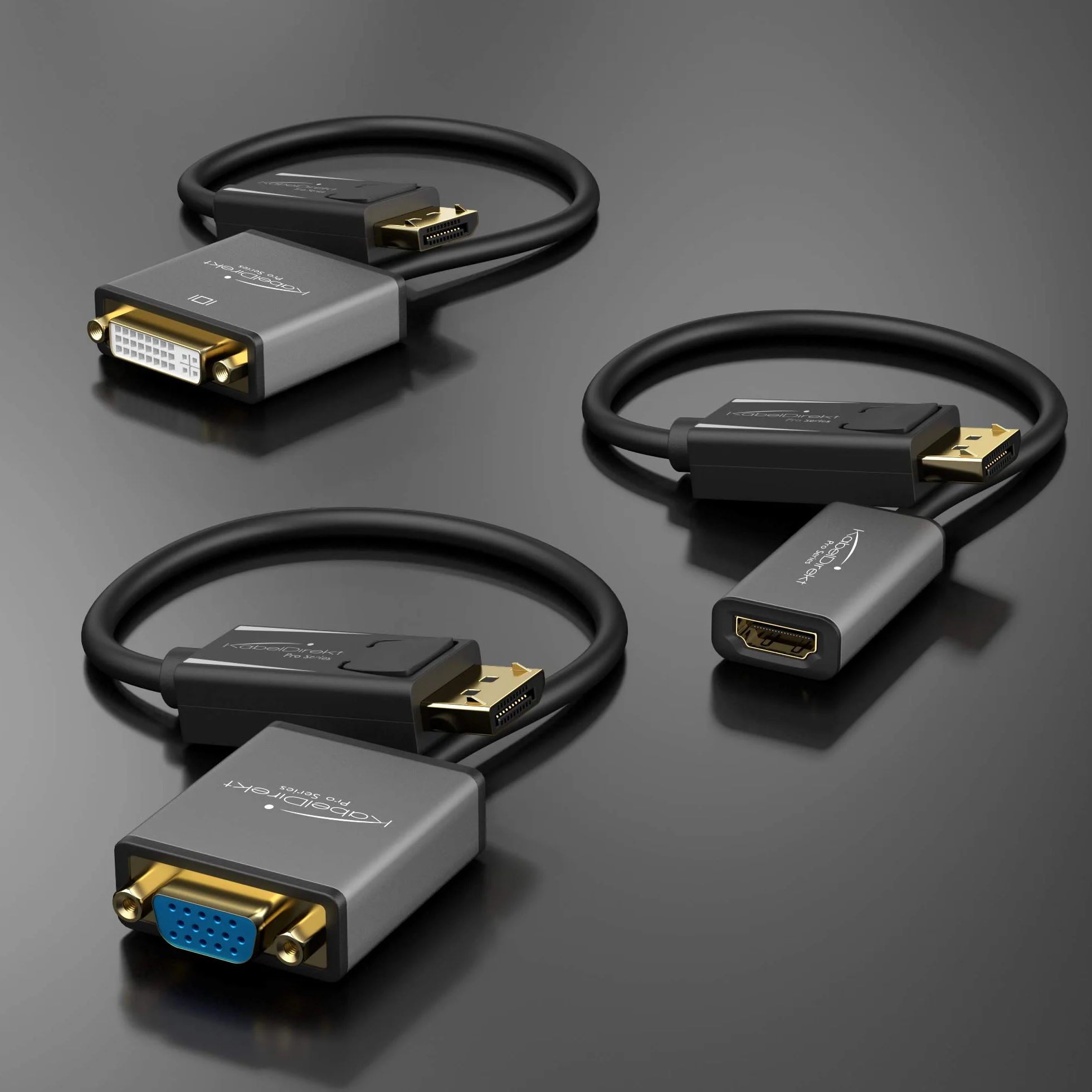 KabelDirekt – DisplayPort per adattatore HDMI – 0,15 m – (4K/60 Hz, contatti dorati 24k, adatto a tutte le schede grafiche con uscita DP)