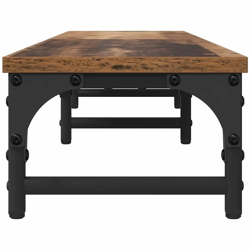 Supporto per monitor in legno anticato, 105 x 23 x 15,5 cm, in legno | Superficie opaca, altezza visiva ergonomica, supporto stabile, facile da pulire, per ufficio domestico