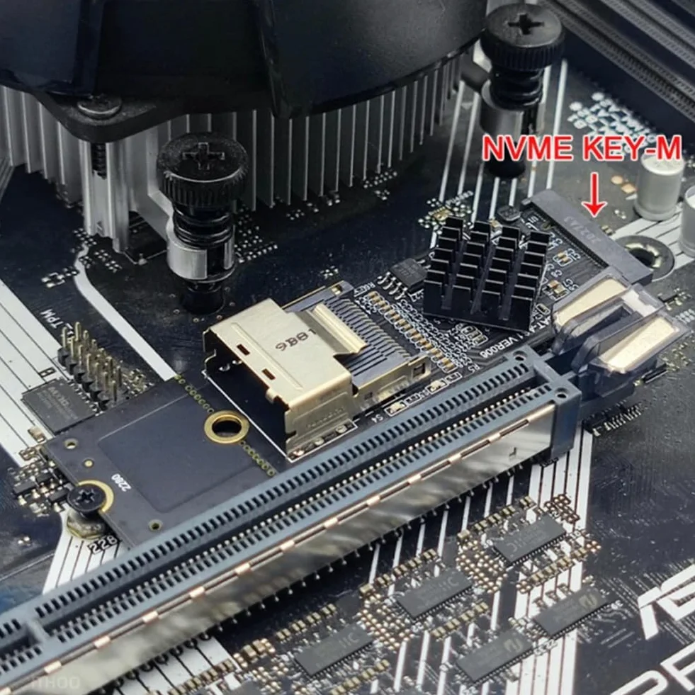 M.2 NVME una Mini SAS SFF-8087 Scheda di Espansione Compatibile con 4 Porte SATA3.0 6 Gbps HDD SSD Controller SATA SFF8087 un M2 NVME