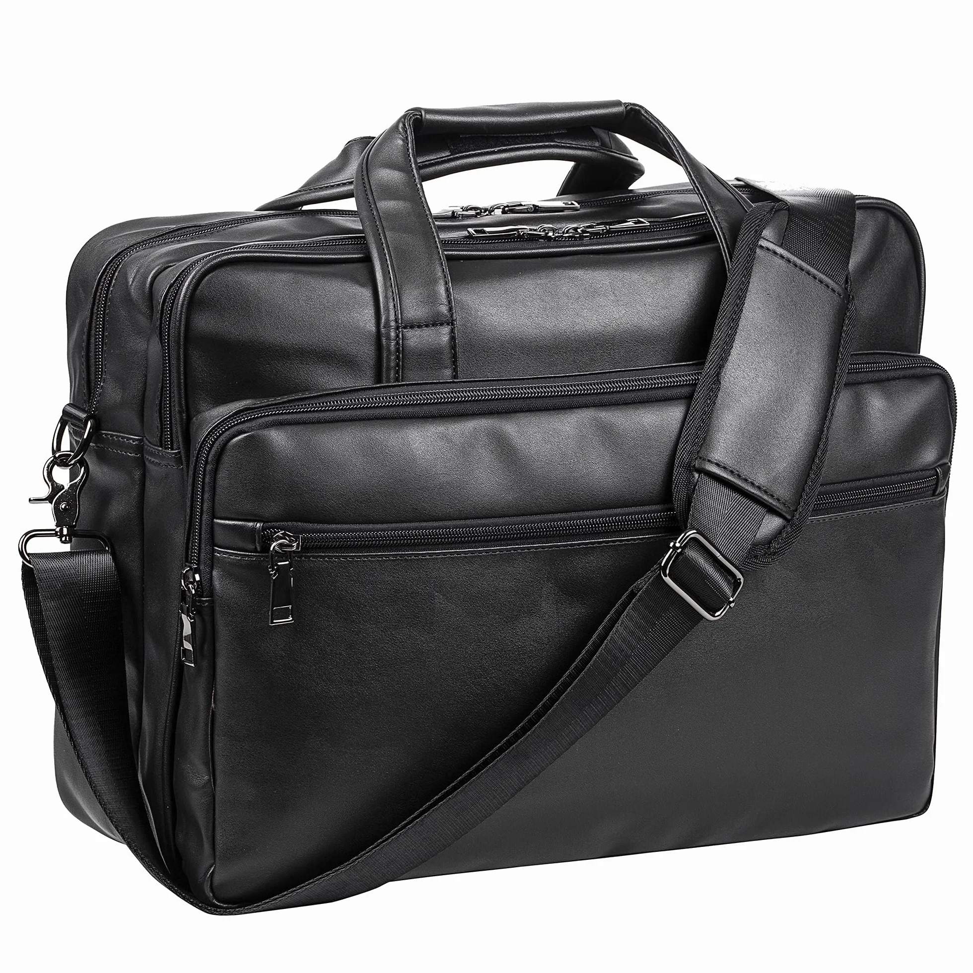 seyfocnia Borsa in pelle per laptop da uomo 15,6 pollici 17,3 pollici Messenger valigia Business Satchel Borsa a spalla per computer