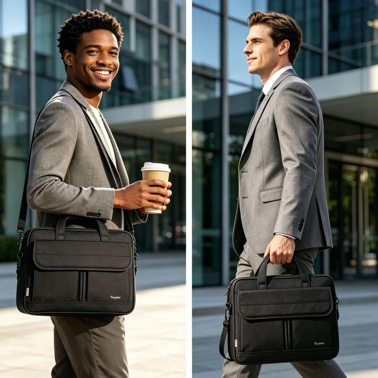 Taygeer Borsa Porta PC, 15.6 Pollici Impermeabile Borsa Computer Portatile Borsa Messenger per Donna Uomo Insegnanti Viaggio Lavoro Università Scuola, Nero