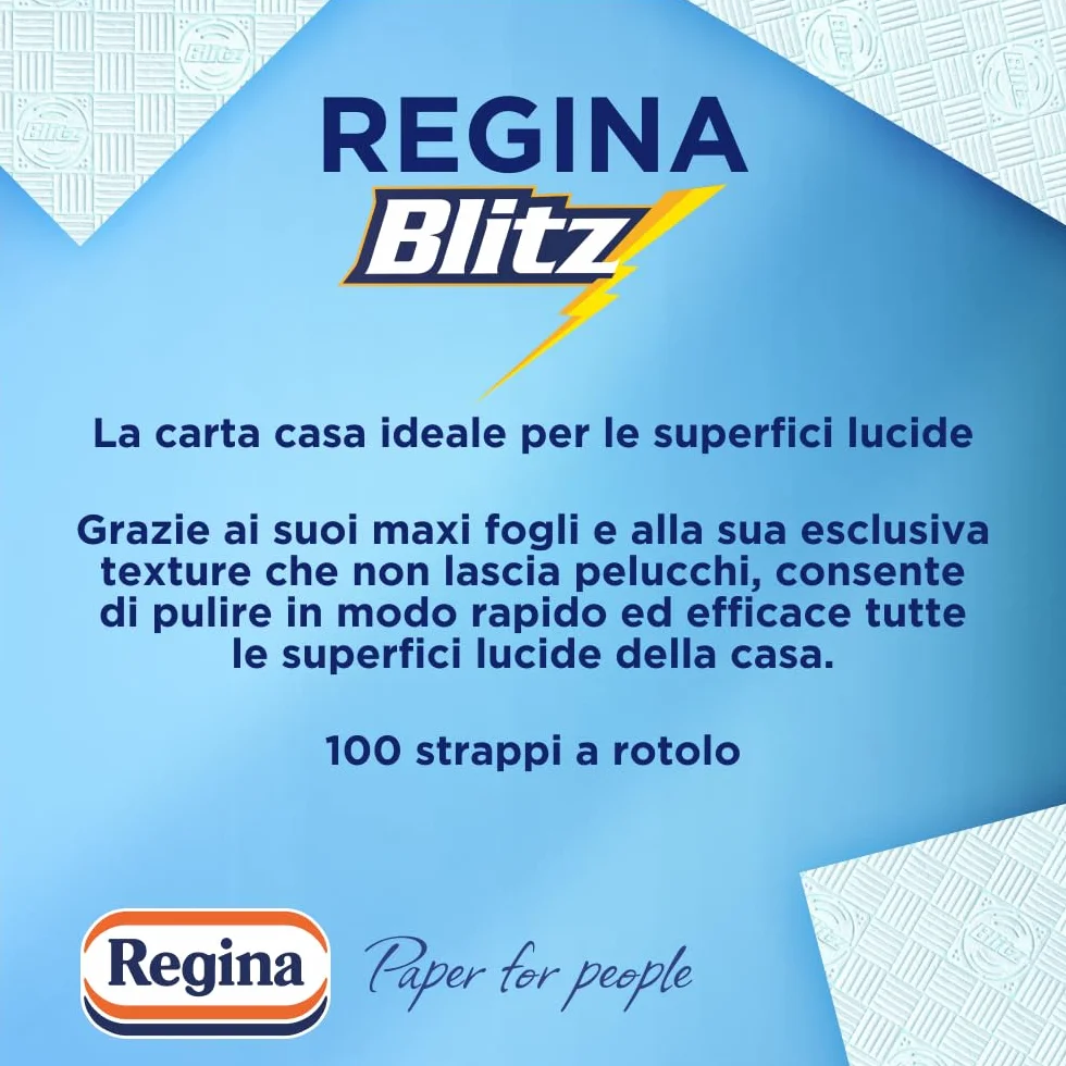 Regina Blitz Carta Casa 100 Maxi Fogli 3 Veli Carta Riciclabile FSC
