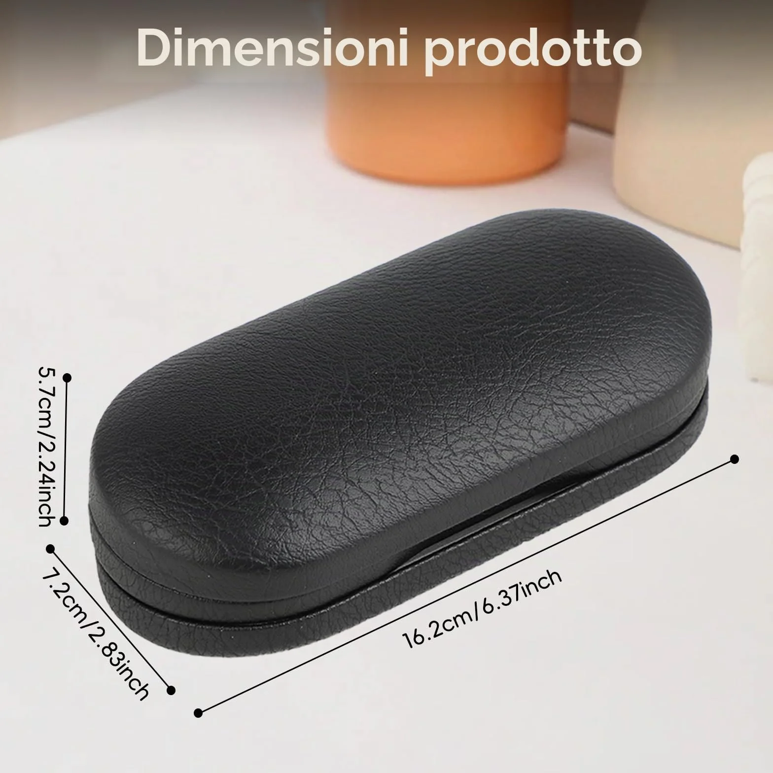 Windfromort 2 in 1 Porta Lenti a Contatto con Specchio Custodia Occhiali Rigida Compatta Nero