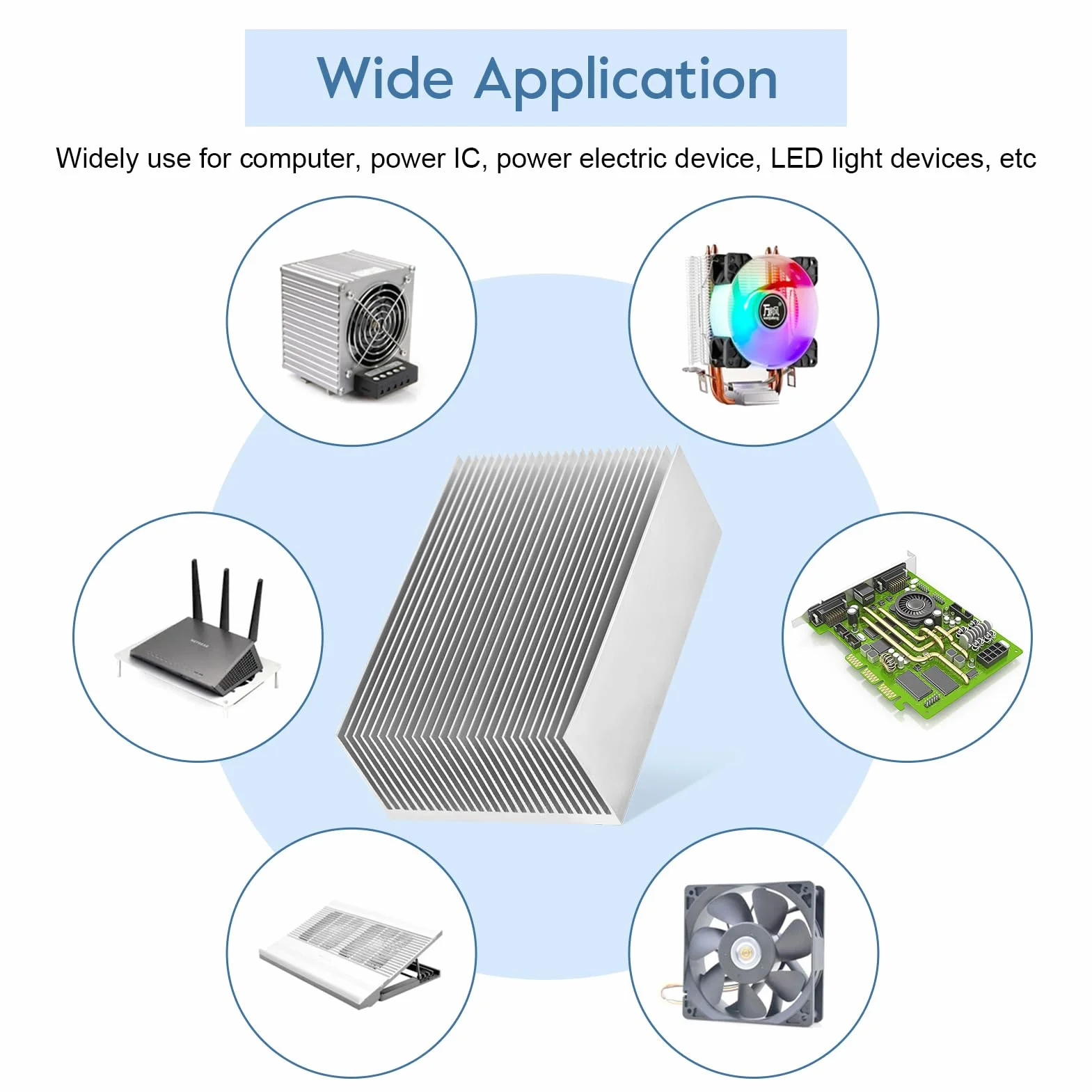 Dissipatore di Calore in Alluminio, Dissipatore di Calore, Chip di Raffreddamento per Ridurre Il Rischio di Guasti Hardware Dovuti a Surriscaldamento, Adatto per Computer, Circuito Integrato