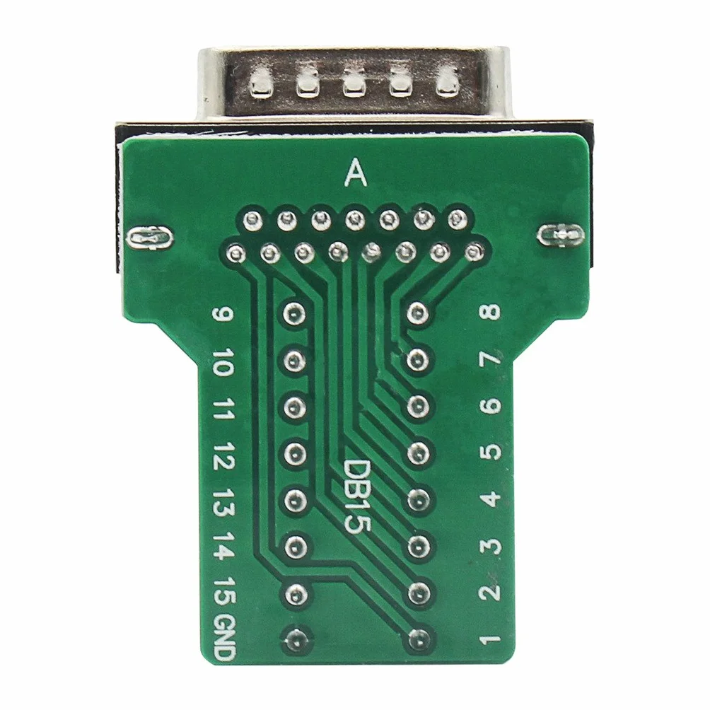 DB15 Breakout Adattatore porta 15 pin a terminale Modulo di segnale con alloggiamento (connettore maschio, vite con custodia)