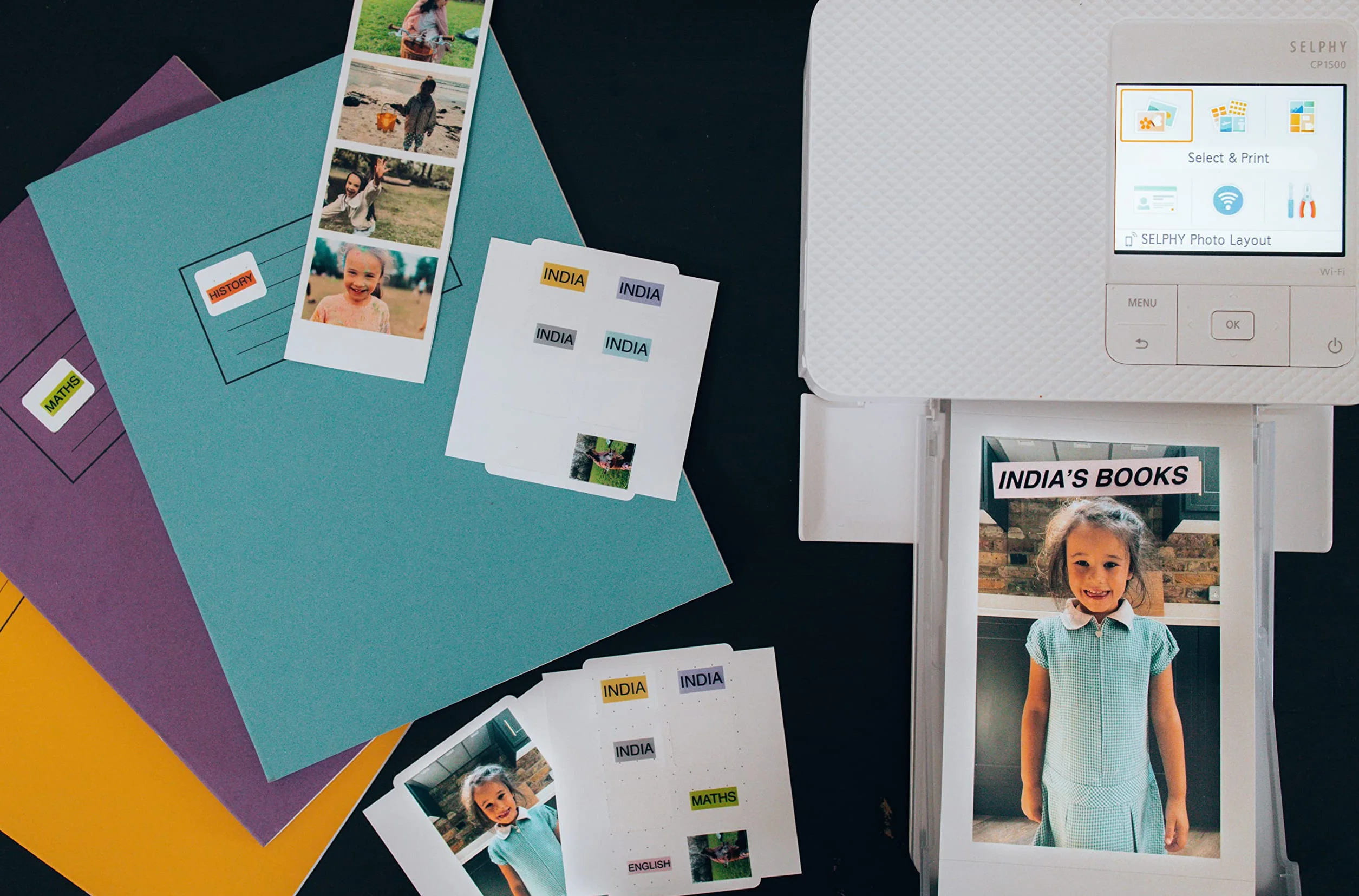 Canon Selphy CP1500, stampante fotografica a sublimazione wireless nera & Rp-108 Ink Paper, Bianco, 20 x 12 x 8 cm