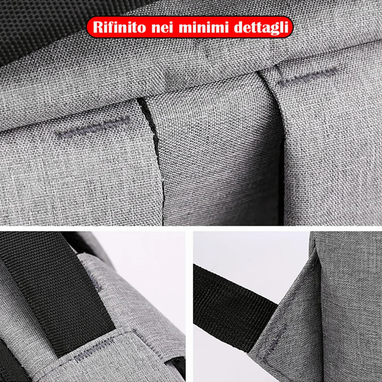 Mixroom - Zaino Porta PC Uomo Laptop Borsa per PC Portatile porta Computer Custodia Notebook 15" Due Tasche Frontali Con Attacco USB Z1