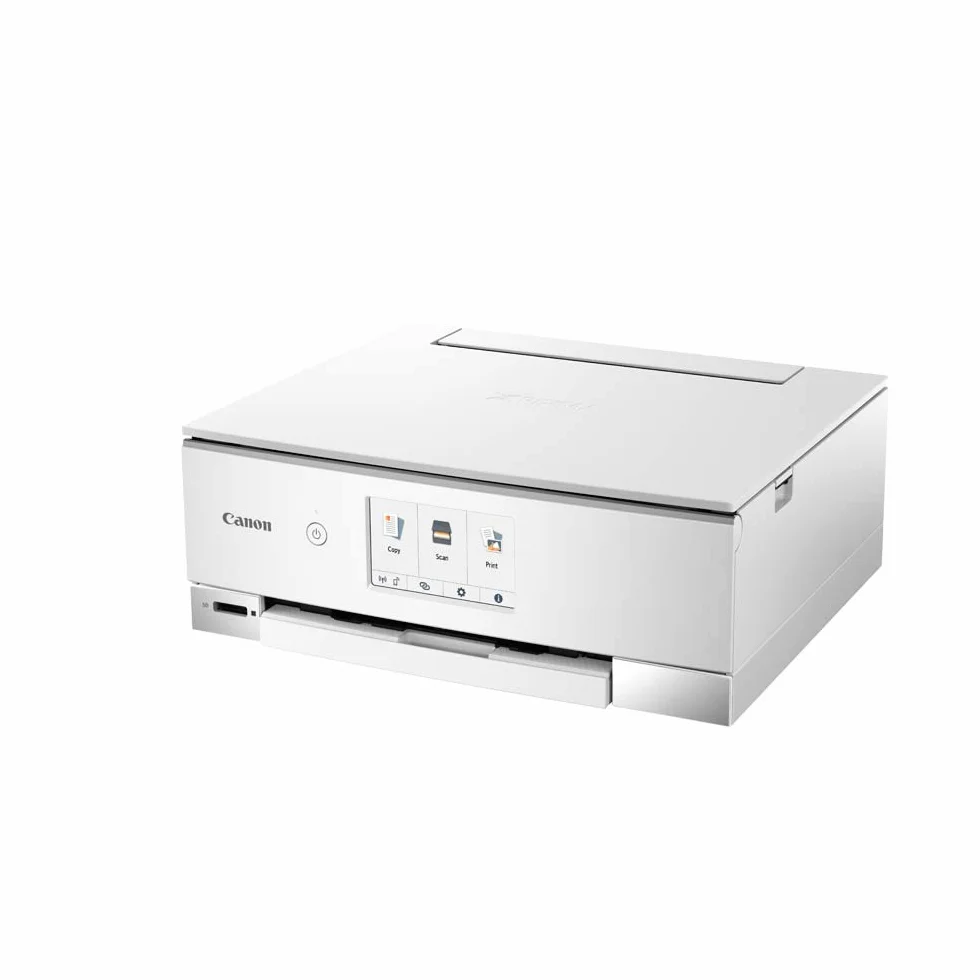 Canon PIXMA TS8351 multifunzione a getto d'inchiostro (stampa, scansione, copia, schermo touchscreen da 10,8 cm, WLAN, Wi-Fi, Print App, 4800 x 1200 Dpi). Colore: bianco.