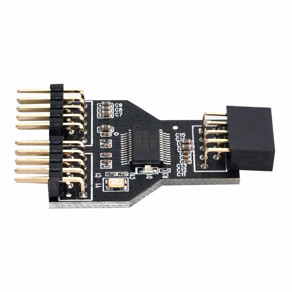 Scheda madre Cablecc 9pin USB 2.0 Header da 1 a 2 Prese femmina HUB Connettore Adattatore Porta Multilier
