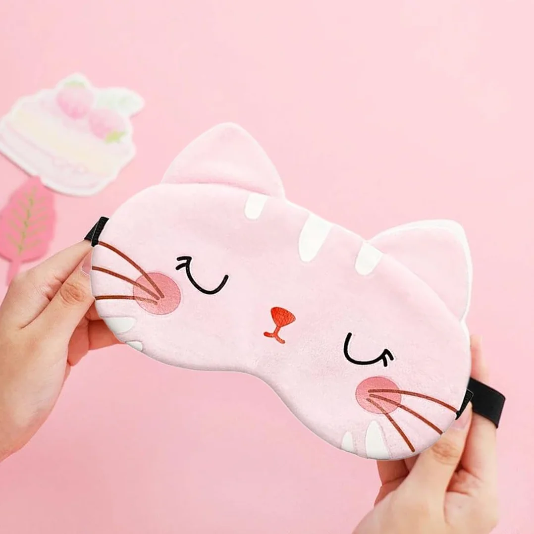 2 Pezzi Maschera per Dormire Animali Bambini Peluche Mascherina Occhi