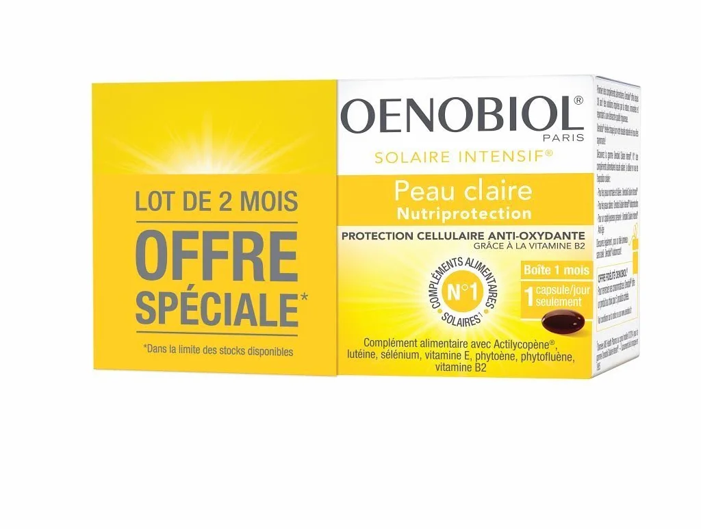 Oenobiol Solaire Intensif Peau Claire Lot de 2 Mois