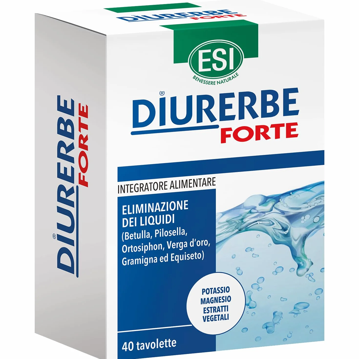 Diurerbe Forte Integratore Alimentare Betulla Pilosella Gramigna 40 Tavolette Senza Glutine Vegano