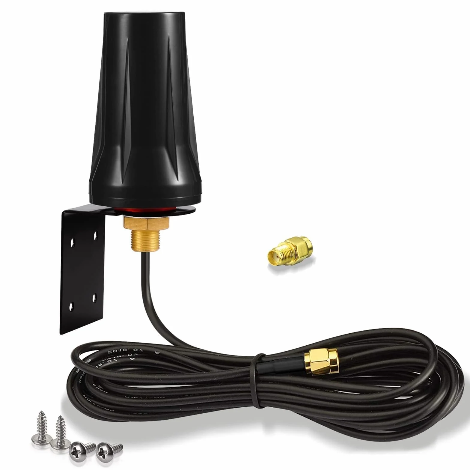 Bingfu Antenna 4G LTE Esterna 5 dBi SMA Maschio Impermeabile Montaggio a Parete con 3 m Cavo per GSM 4G LTE Router Cellulare Gateway Modem Fototrappola Fotocamera da Caccia Monitor Energia