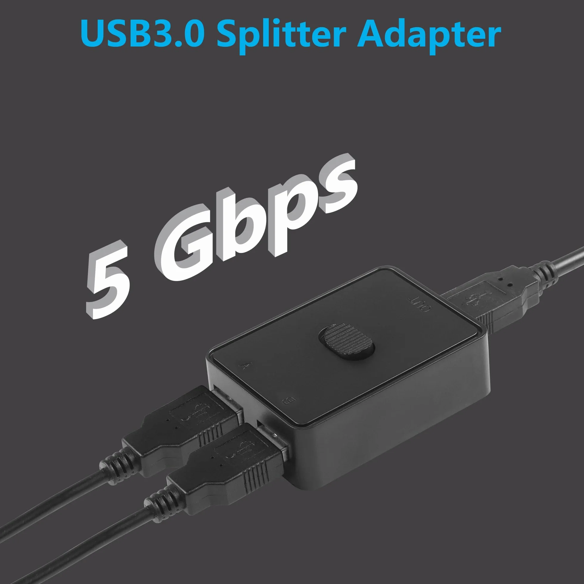 CERRXIAN Interruttore USB 3.0, Adattatore Switch KVM, Condivisione Bidirezionale 2 in 1 Uscita/1 in 2 Uscite, 2 Computer Condividono