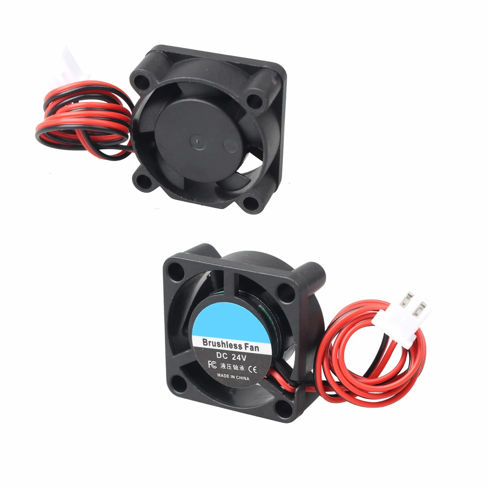 4 Mini ventola di raffreddamento senza spazzole silenziosa per stampante 3D 25x25x10mm 2510 DC 24V Cuscinetto Idraulico Con Terminale 2 Pin per Laptop Scheda Grafica PC CPU Custodie per computer