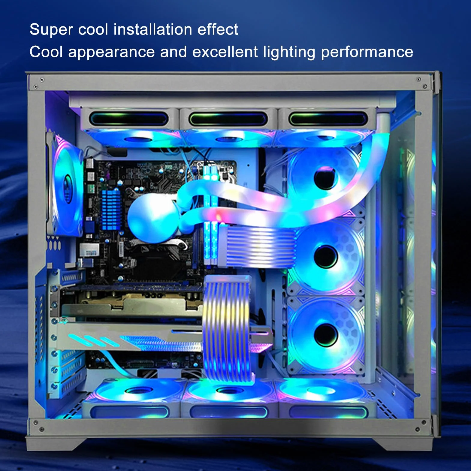 Cavo di Prolunga di Alimentazione RGB, Cavo di Alimentazione della Scheda Madre ARGB, Cavo PSU Sincronizzato da 5 V a 3 Pin con Tubo in Silicone Morbido (X12 Wide (per cavo a 24
