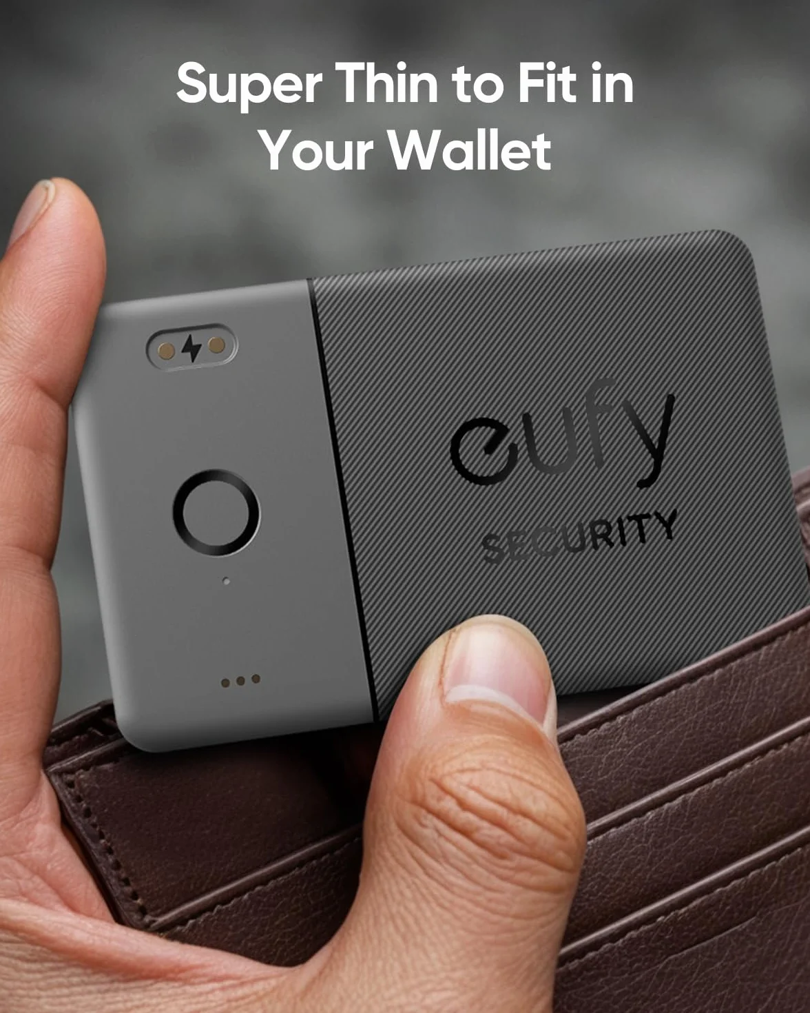 eufy Security SmartTrack Card E30, ricaricabile, compatibile con Apple Find My (solo iOS), localizzatore Bluetooth, perfetto per portafoglio, passaporto e laptop, resistente all’acqua