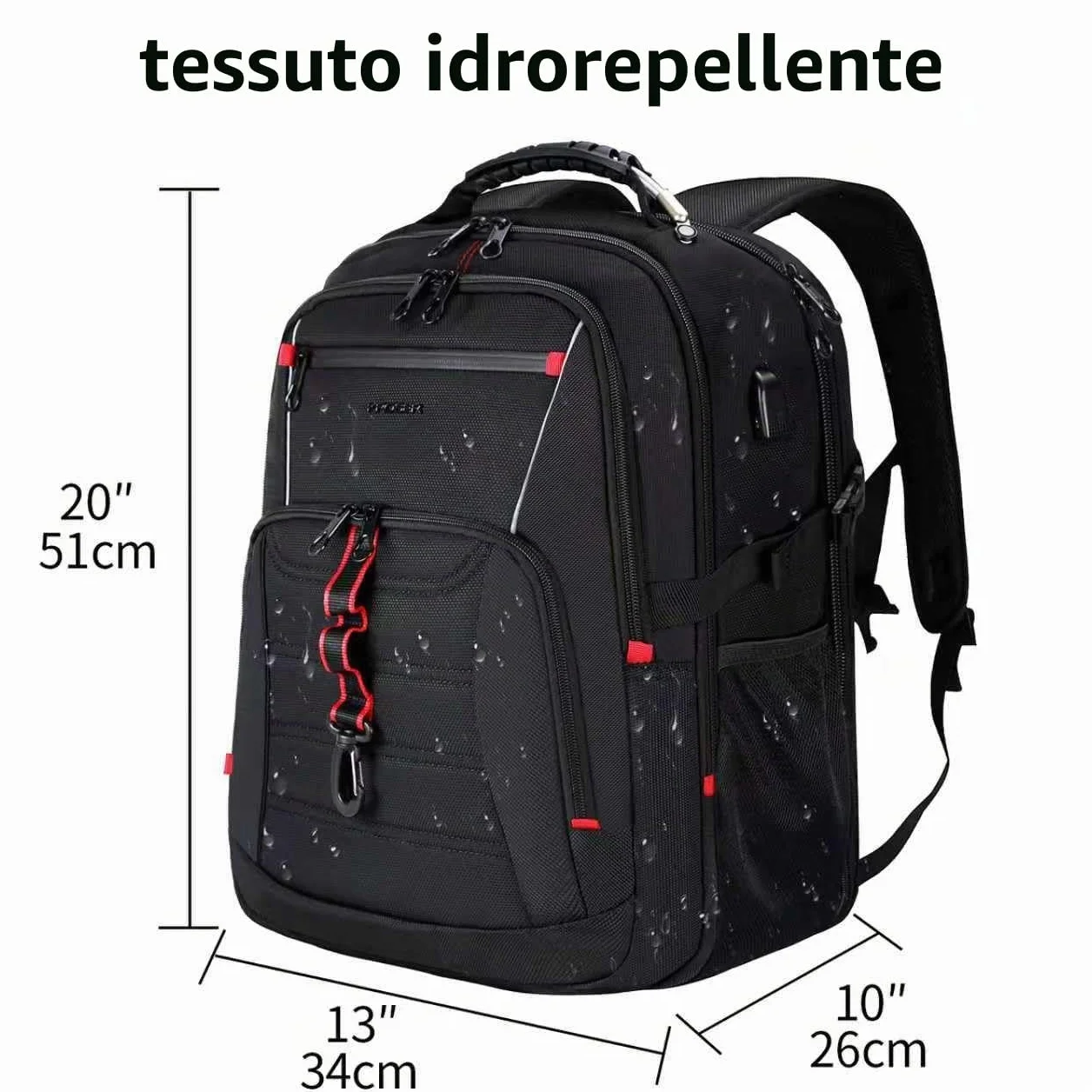 KROSER Zaino da uomo, 18,4 pollici, XXXL, con tasche RFID porta e impermeabile portatile per/viaggio/università/affari/college/uomini/donne Laptop Backpack