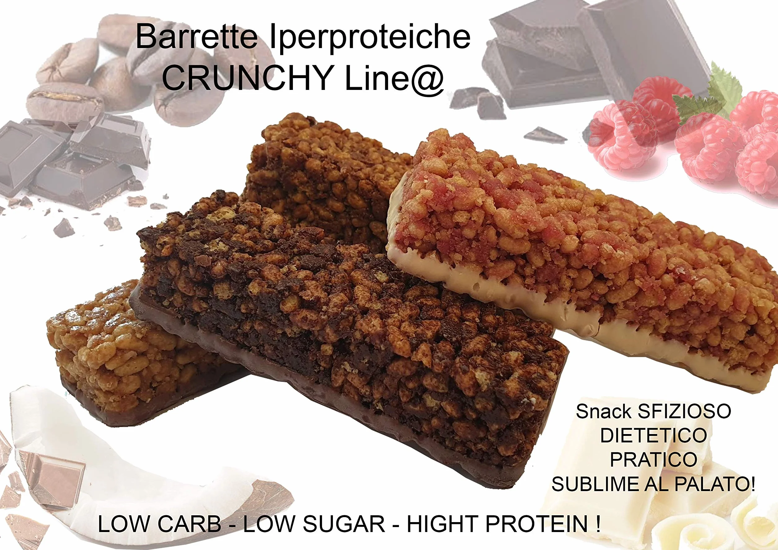 BARRETTE CRUNCHY PROTEICHE Line@diet ZERO ZUCCHERI 15g PROTEINE 4g CARBOIDRATI 5 sztuk