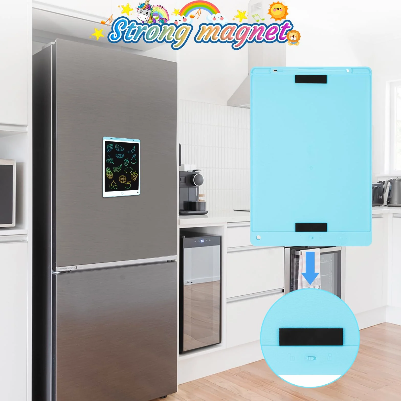 Tavoletta Grafica LCD 8.5 Pollici per Bambini con Pulsante Elimina e Blocco, Blu