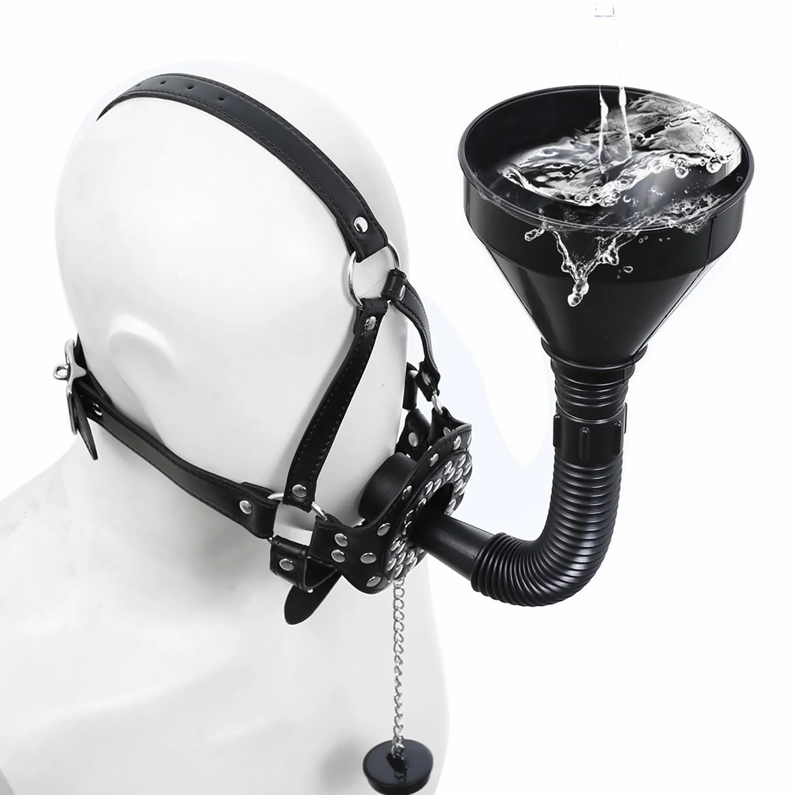 BDSM Kit Ball Gag Imbuto Bondage Testa Imbracatura Set Coppie Giochi Sesso Nero