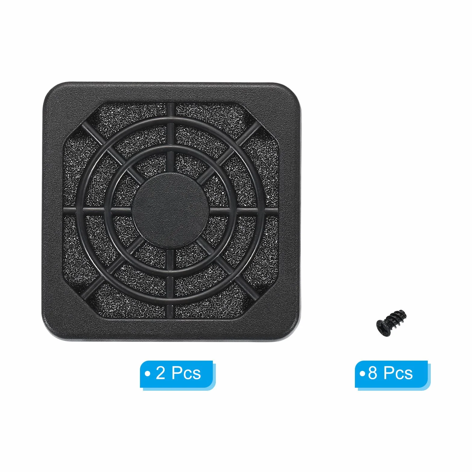 PATIKIL 44mm Raffreddamento Ventola Filtro con Vite, 2pz ABS Ventilatore Griglia Protezione Protezione per Ventilatore Protettivo Copertura Fai-da-Te, Nero