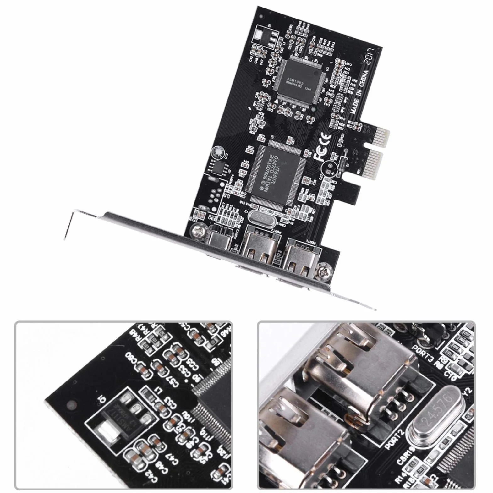Scheda PCIE FireWire, PCI-E PCI Express FireWire 1394a Scheda Controller IEEE 1394 con Cavo Firewire per 10/8/7 / Vista/XP / 2000 / Me / 98SE