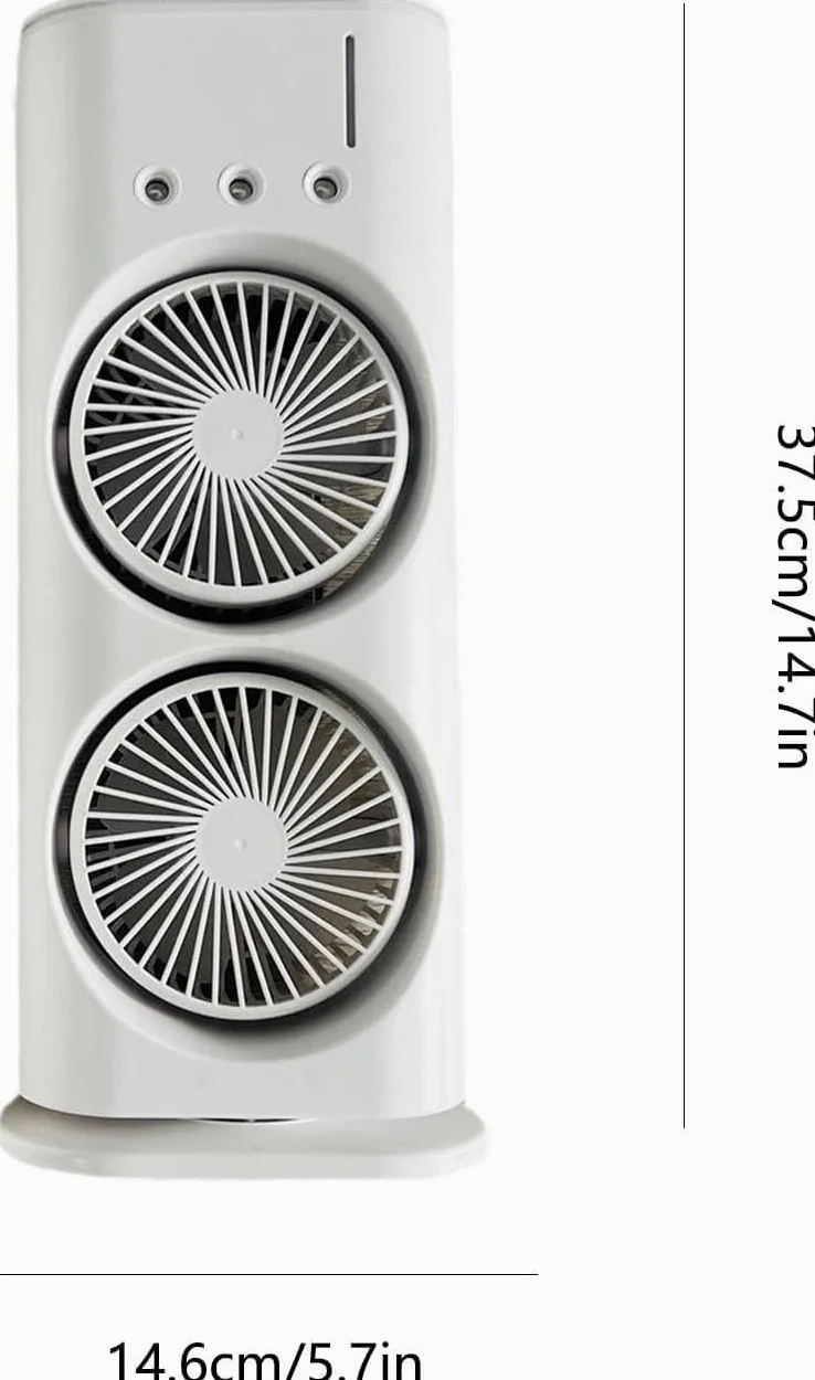 Orca INTERNATIONAL CO.Ventilatore portatile a doppia estremità con dispositivo di raffreddamento, ricaricabile tramite USB, mini ventola di raffreddamento da tavolo per ufficio, con spray d'acqua,