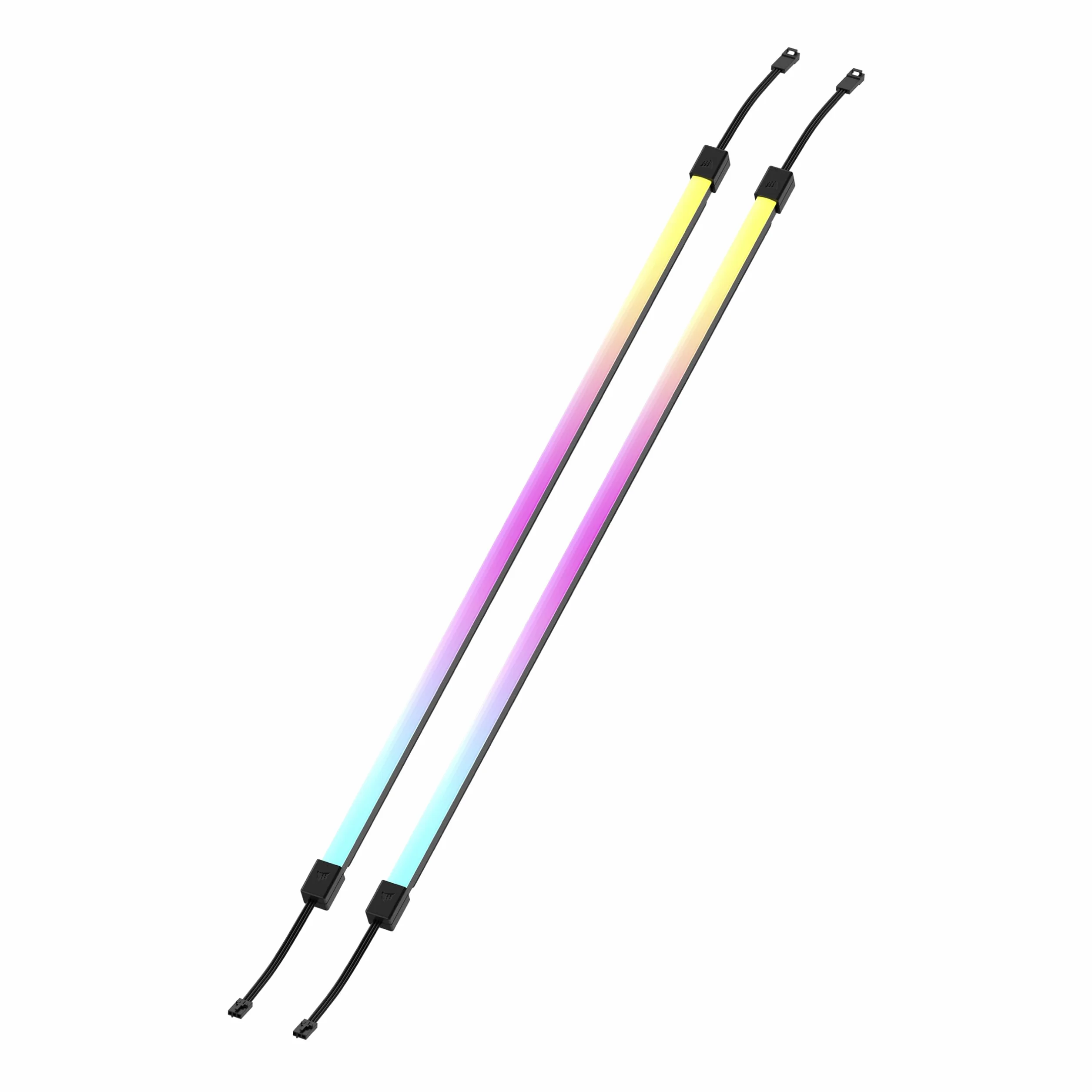 CORSAIR LS350 Aurora Light RGB Strips 350mm – 2x Magnetic Diffused Individually Addressable RGB LED Strips – +5V ARGB Header or CORSAIR iCUE Controller – ARGB to iCUE 3-Pin Adapter Cable Included
