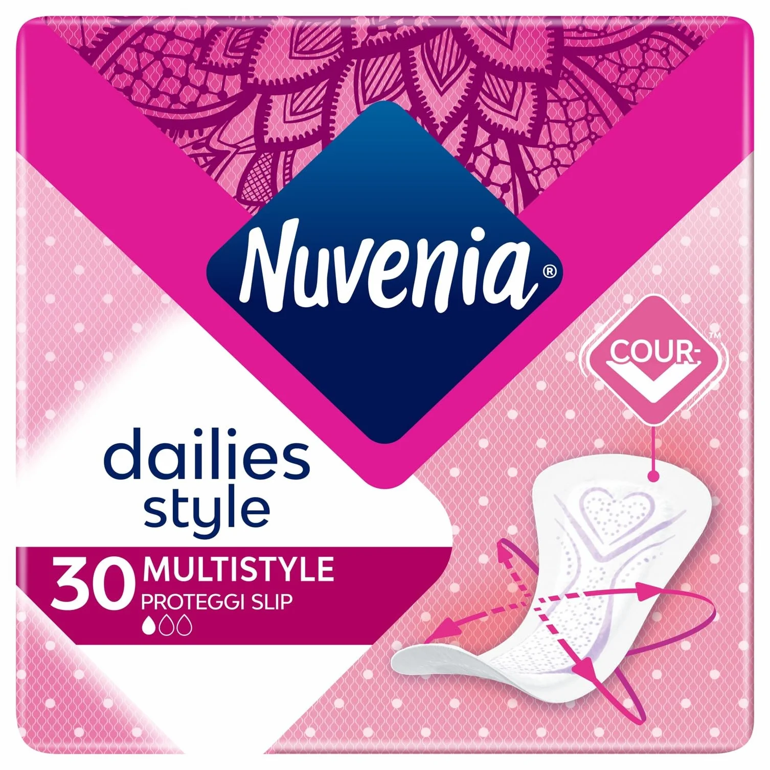 Nuvenia Proteggi Slip Multistyle Ripiegati Freschezza Quotidiana Massima Protezione Confezione 30 Salva Slip