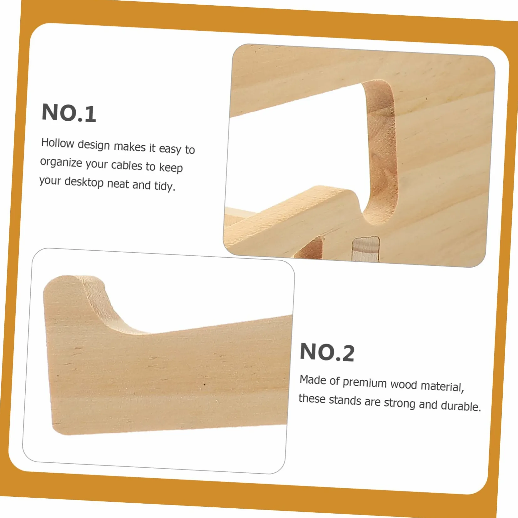 4 Pezzi Supporto per Laptop in Legno Massello Rialzato Ergonomico per Scrivania Stand Portatile Antiscivolo per Notebook e Tastiera Design Salvaspazio per e Casa