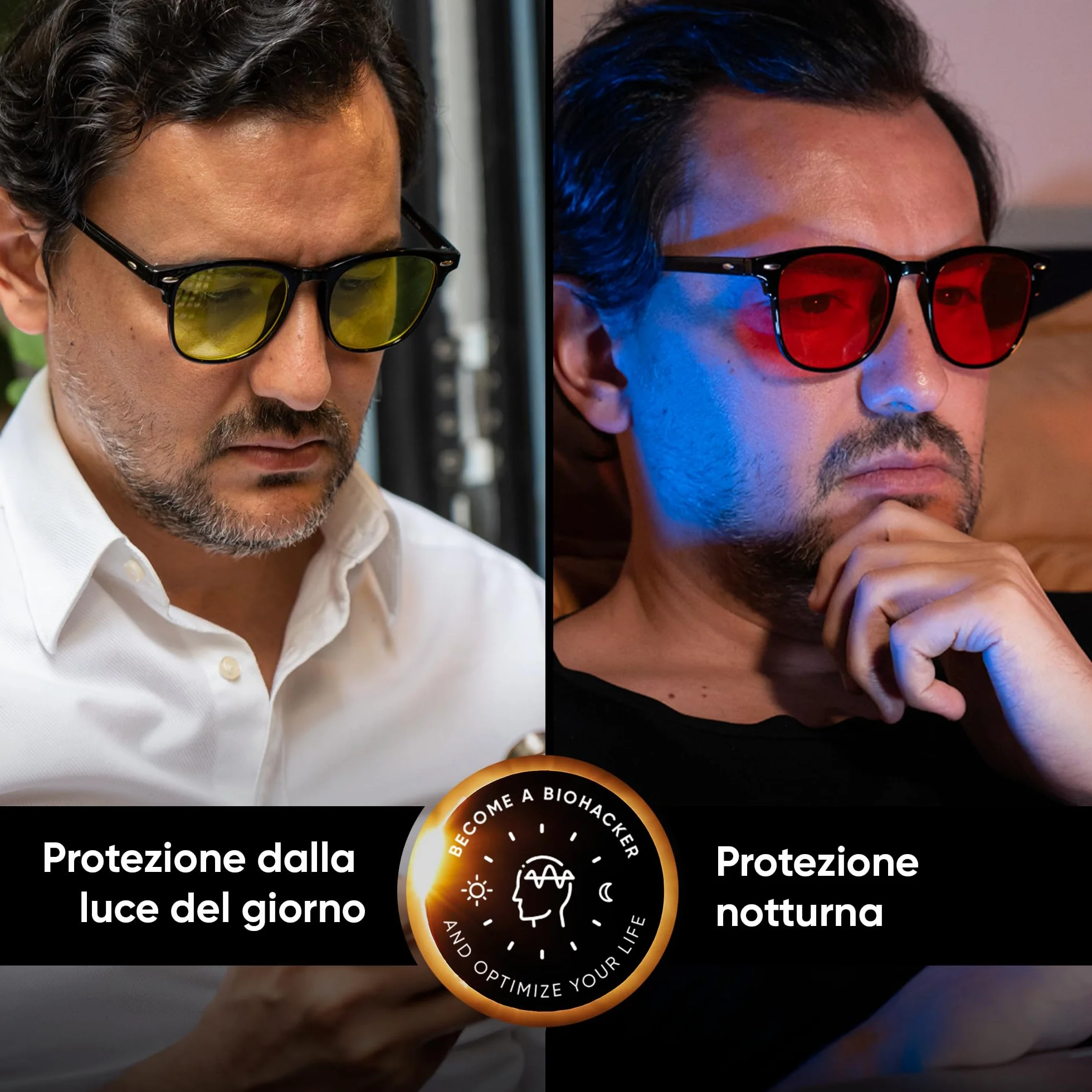 Solmoon Occhiali Luce Blu Donna Uomo Set 2 Giallo Rosso Anti Luce Blu Computer Monitor