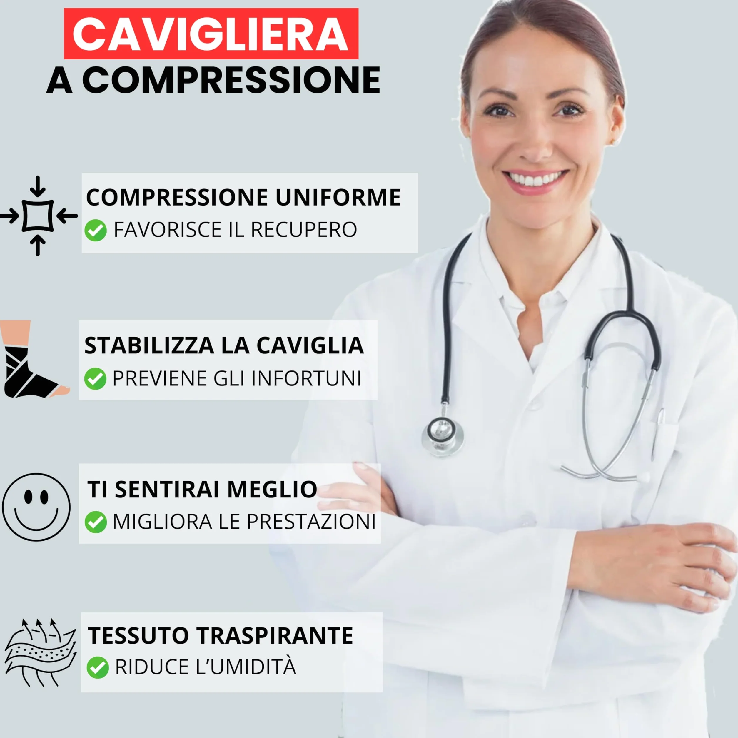 Cavigliera Sportiva per Distorsione Supporto Ortopedico Caviglia con Fascia Elastica Protezione Legamenti Uomo Donna Nero XL