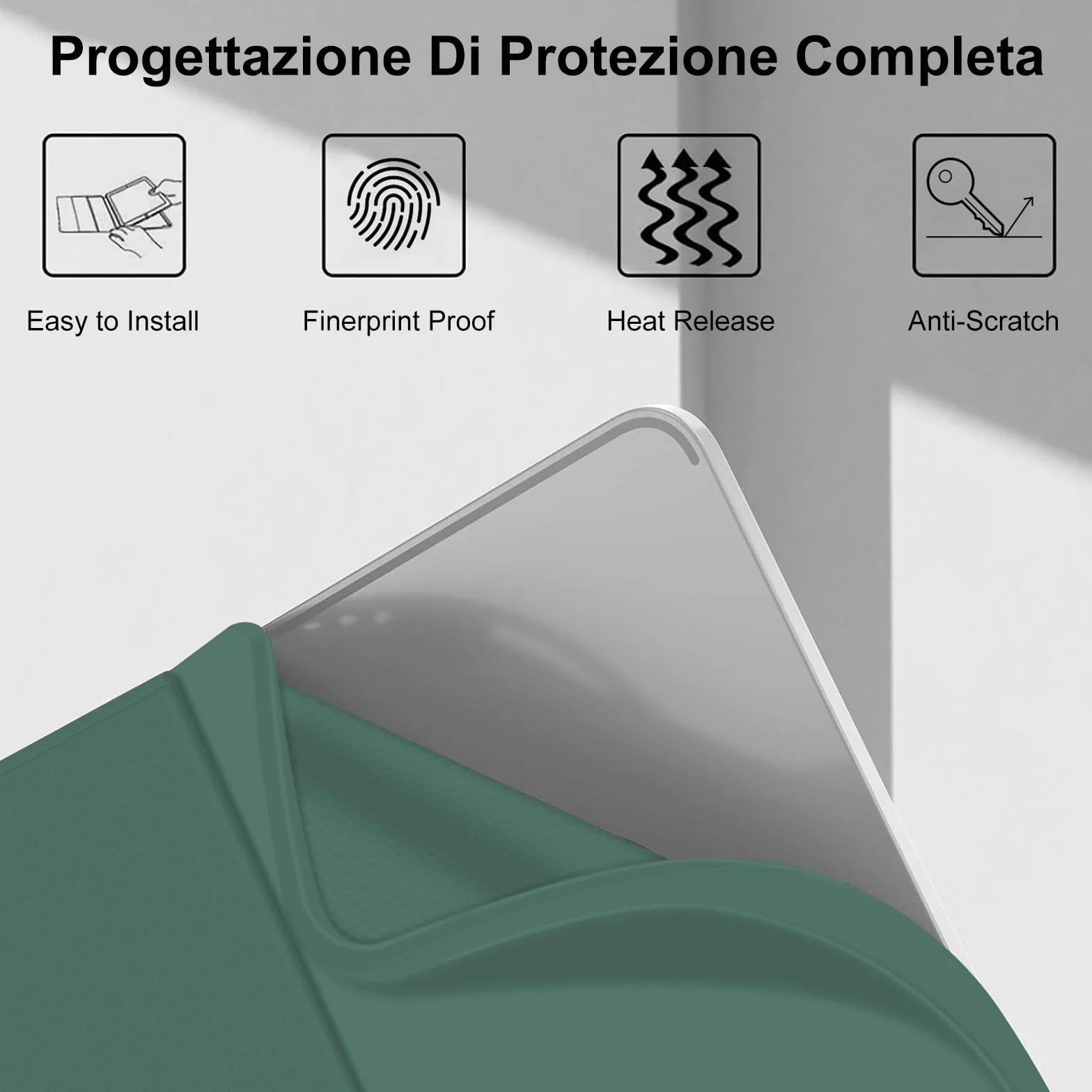 WINCHKING Cover Tastiera per Samsung Galaxy Tab A9 8.7", Italiano Bluetooth Rimovibile Retroilluminata Tastiera per Samsung Galaxy A9 Tablet 8.7 pollici 2023, Verde