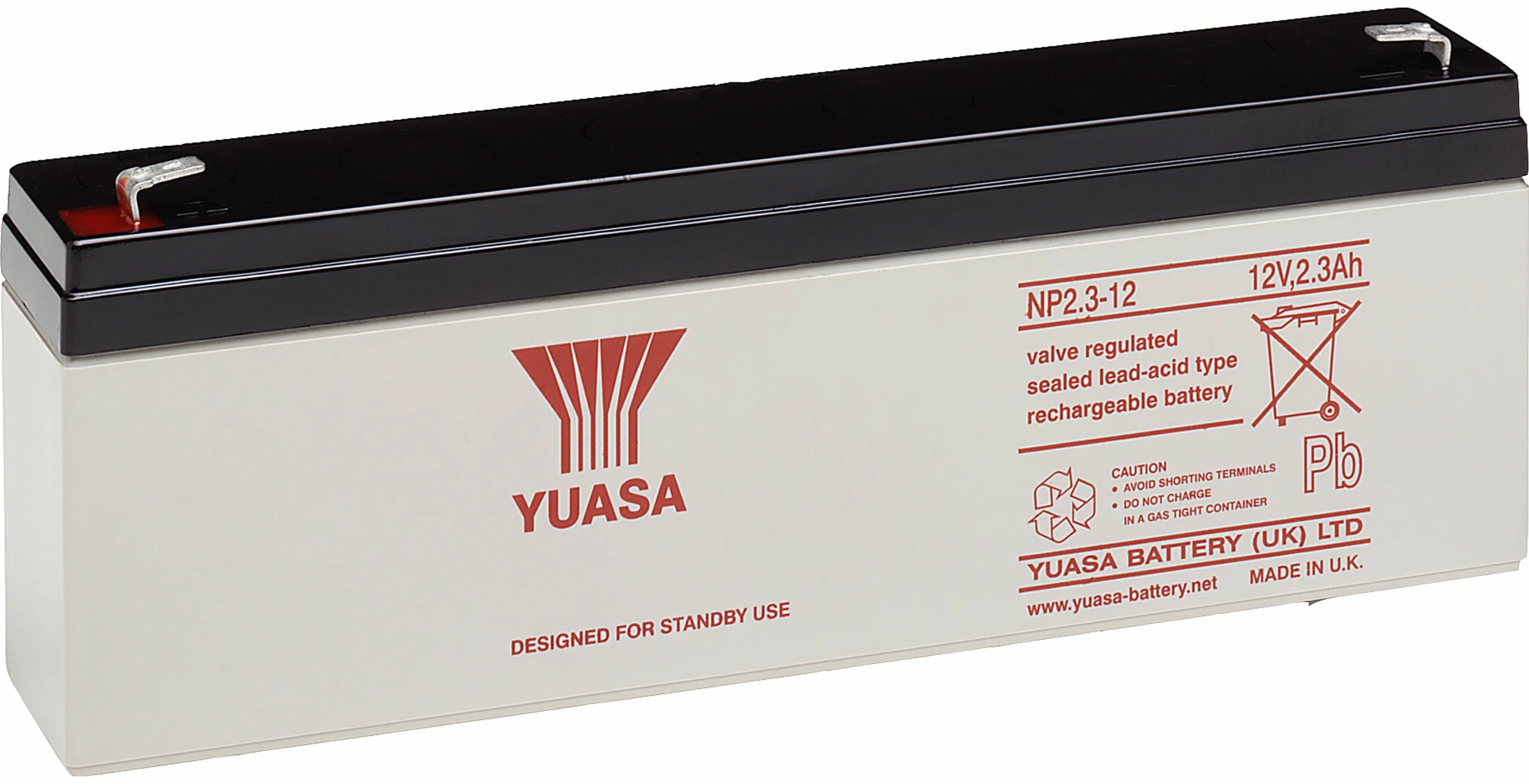 Yuasa NP2.3-12 - Batteria al piombo 12 V (Faston 187-4,8 mm)
