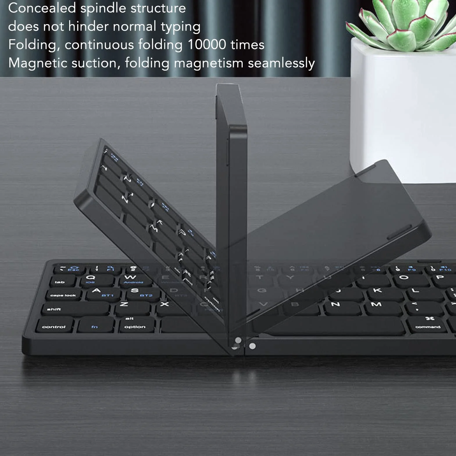 Tastiera Bluetooth Pieghevole, Tastiera Pieghevole in ABS | con tasto numerico 81 tasti Bluetooth 5.1 tipo C ricaricabile per utenti domestici in ufficio di viaggio su iOS Window