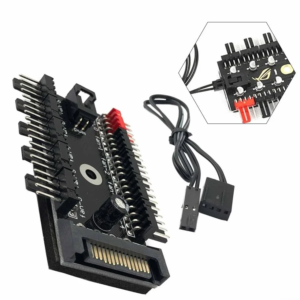 PWM Fan Hub 12V 4 pin 10 porte con alimentazione ausiliaria
