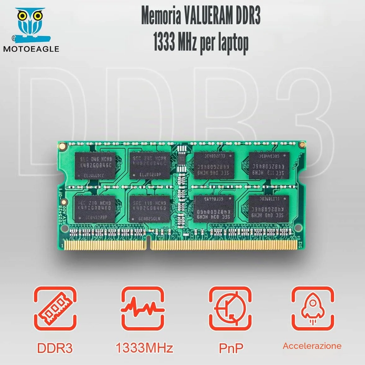 DDR3 1333MHz Sodimm RAM 8GB Kit (2X4GB) 2Rx8 PC3-10600 PC3-10600S 4GB 1.5V CL9 204 Pin Dual Rank Non-ECC Unbuffered Memoria Laptop