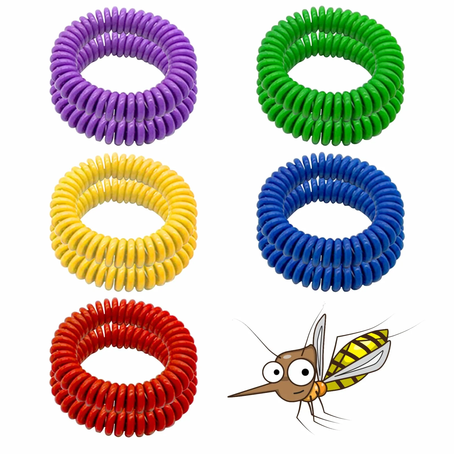 Braccialetti Antizanzare Repellenti Citronella, 10 Pezzi
