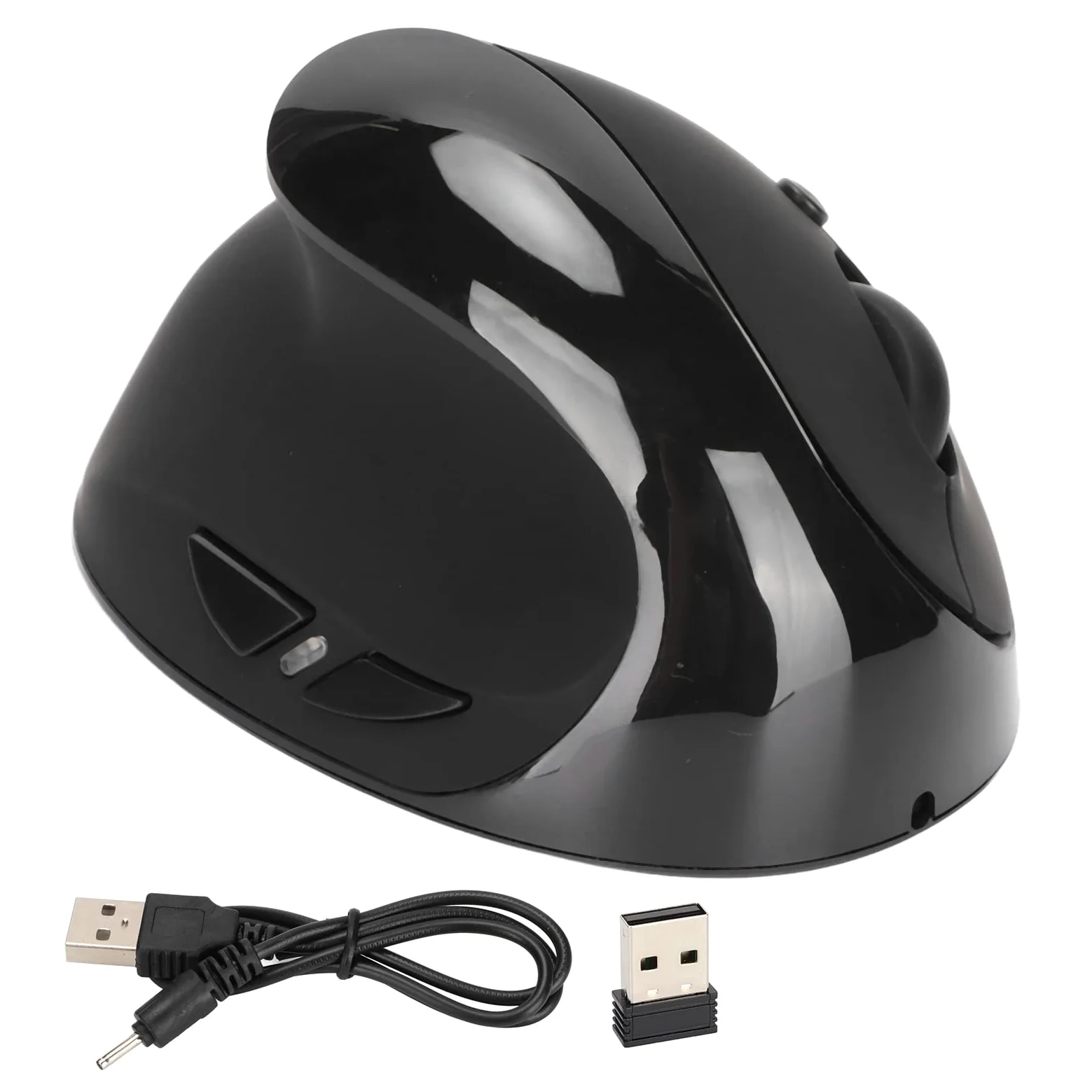 ADITAM Mouse Verticale per Mano Sinistra Mouse Ricaricabile Wireless, Mouse Ergonomico per Mano Sinistra Supporto per Mouse USB per Computer DPI Regolabili per PC Uffici Casa (Nero) Double the comfort
