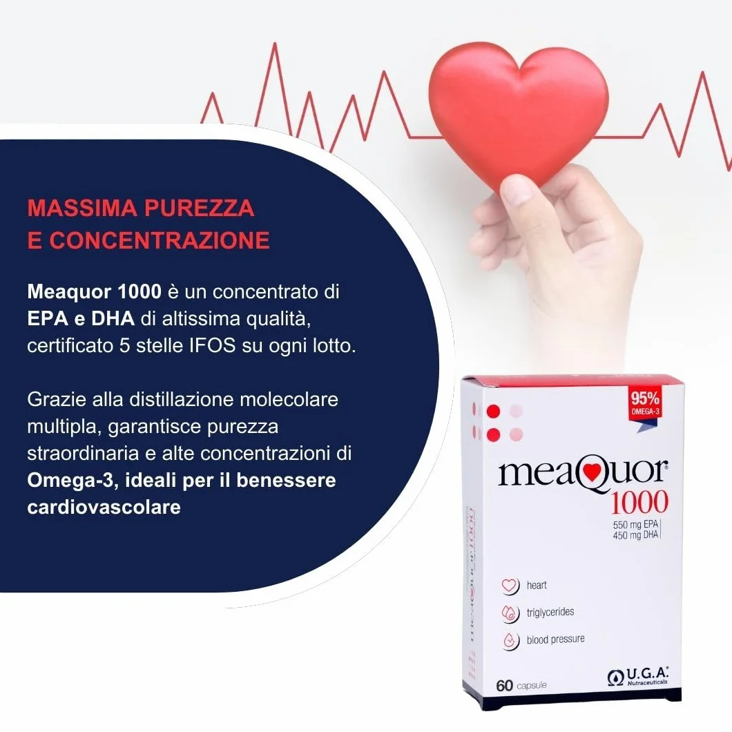 Omega 3 1000mg IFOS 5 Stelle Certificato - Olio di Pesce Privo di Metalli Pesanti, Senza Retrogusto
