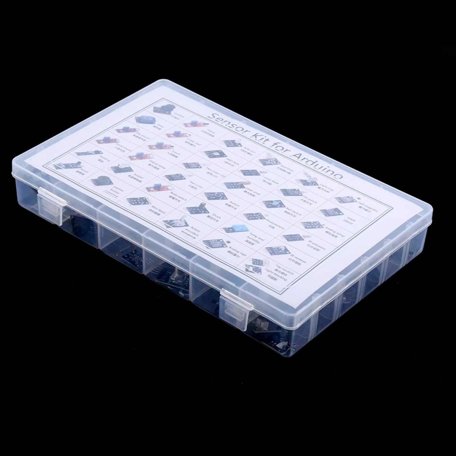 Compatibile per kit sensore Arduino Raspberry pi, kit di moduli sensore Ultimate 37 in 1 per utente MCU Education con scatola