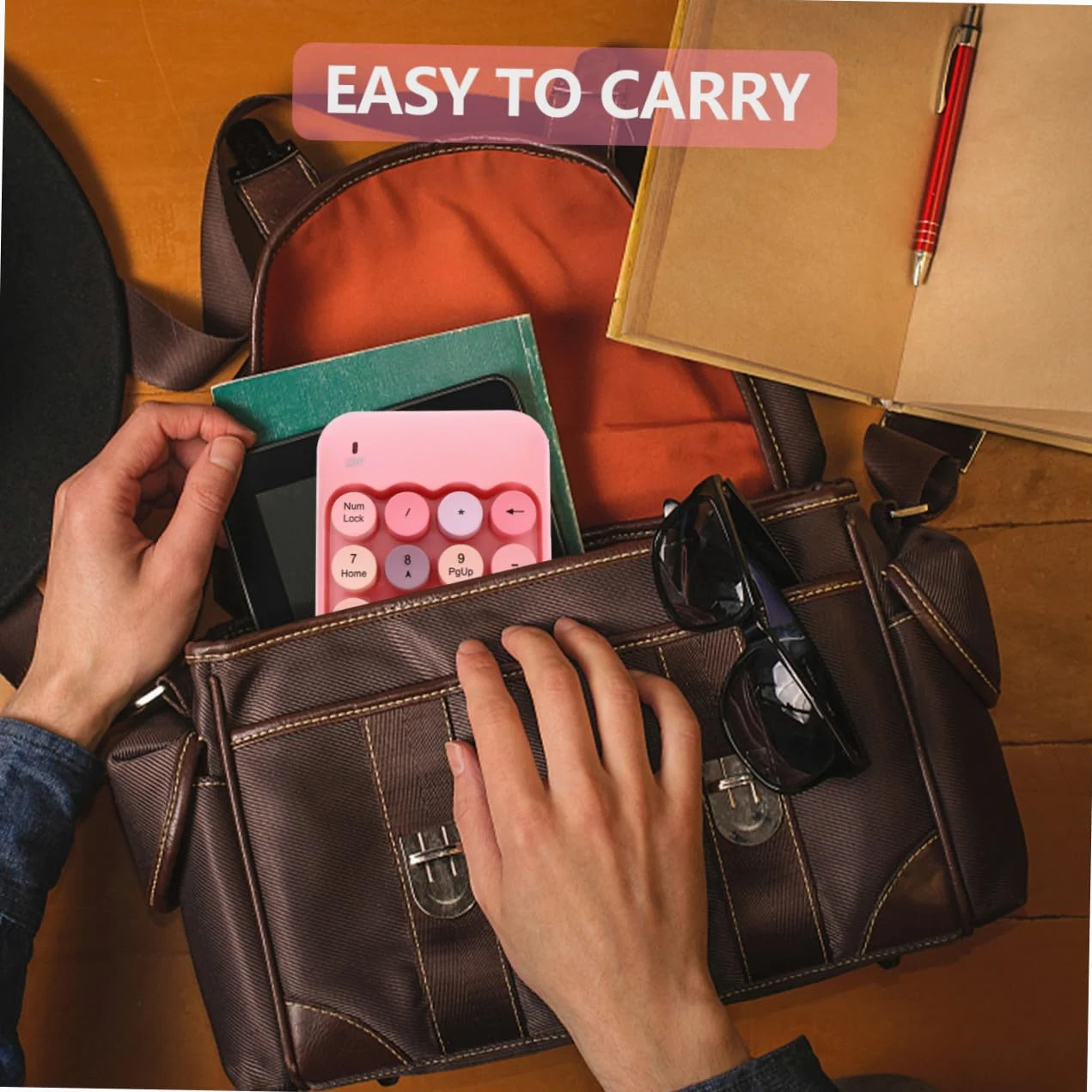 jojofuny Tastierino Numerico Wireless 2. 4g Rosa in ABS, Mini Tastierino | Tastierino Numerico Wireless 18 Tasti Indipendenti, Tasto Backspace, Portatile, per Notebook e Moduli Finanziari
